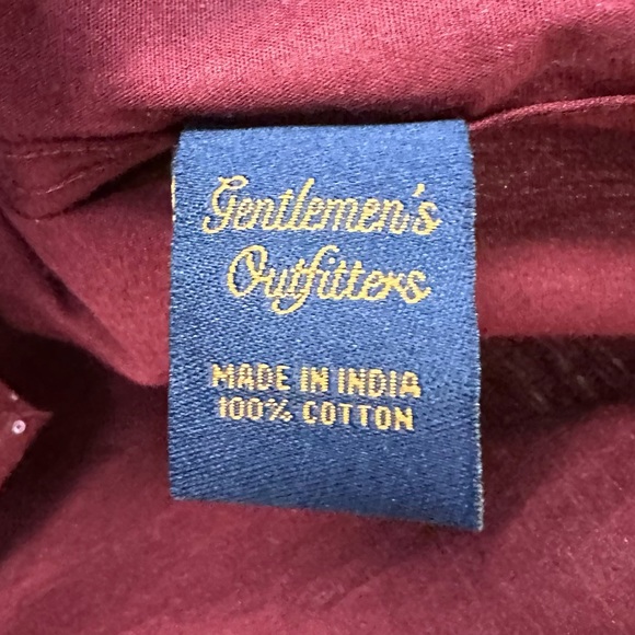 Gentleman’s Outfitters Button Down Long Sleeve Shirt Large Maroon Red Dapper - Picture 6 of 7